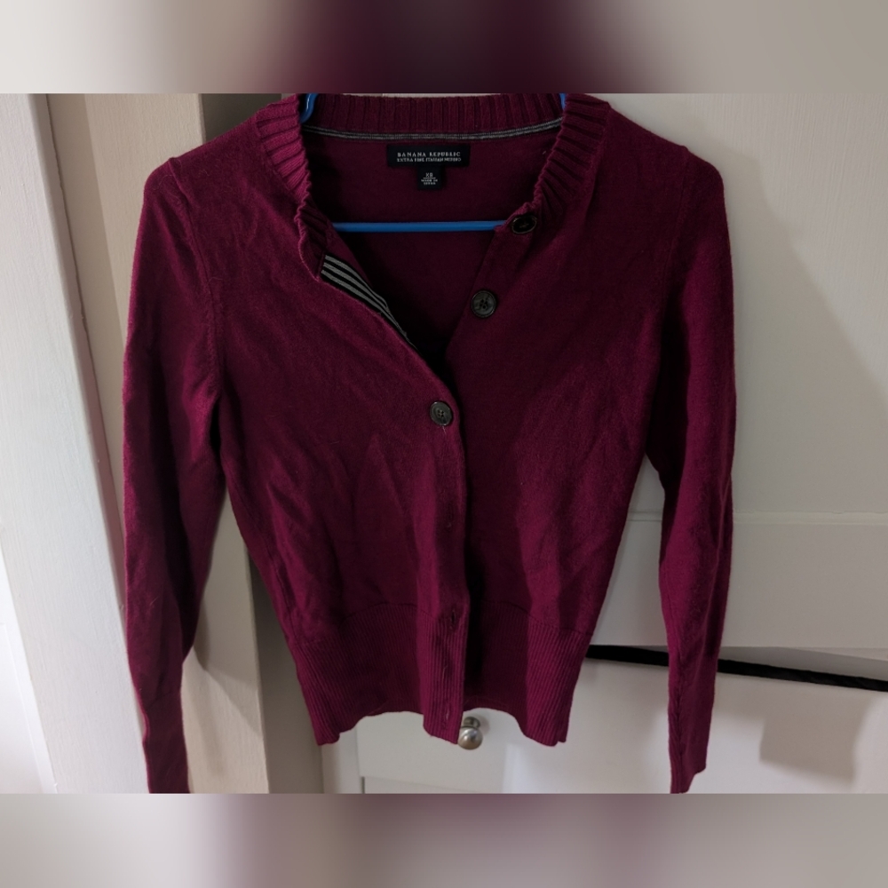 Banana Republic XS Button Up Sweater, Merino